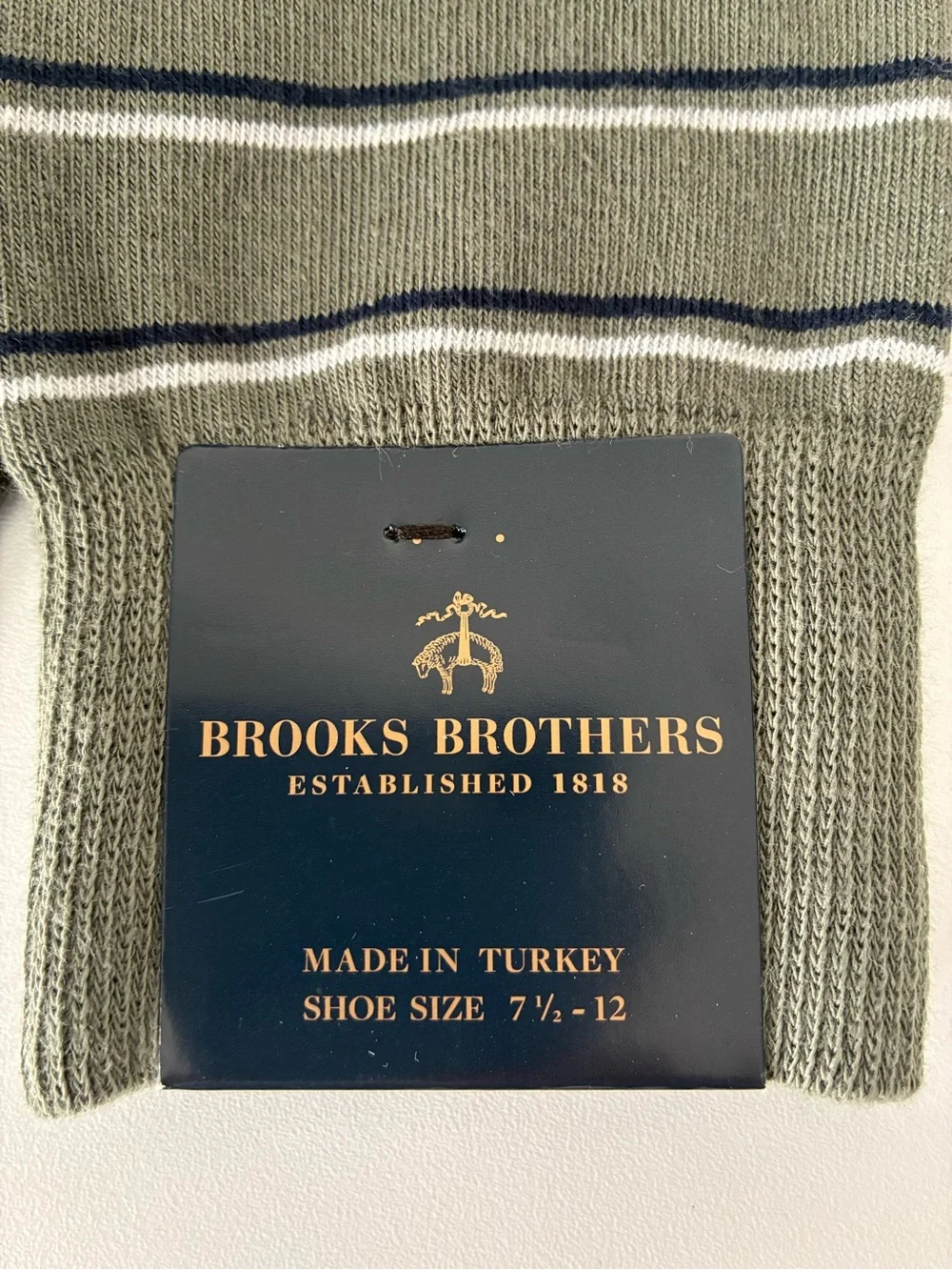 Brooks Brothers Men's Dress Socks in Black and Olive Stripe _Get both pairs